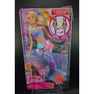Barbie Flower Magic Mermaid Doll With Transforming Accessories In Bloom Theme. L
